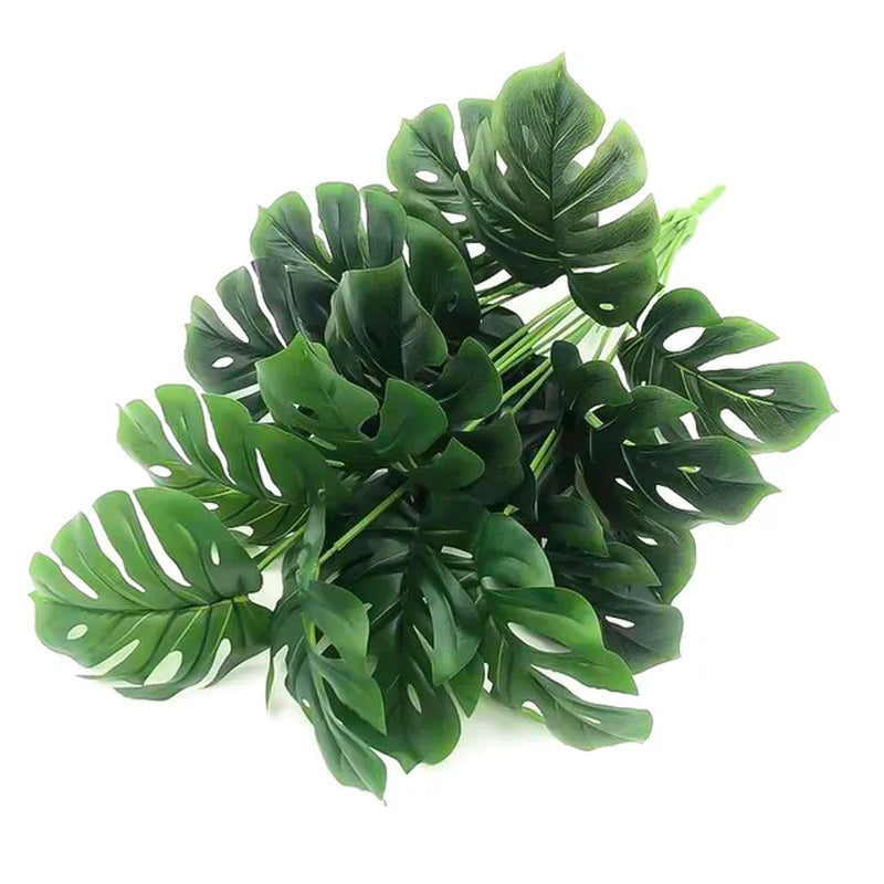 70Cm 18 Forks Large Artificial Monstera Plants Fake Palm Tree Plastic Turtle Leaves Green Tall Plants for Home Garden Room Decor